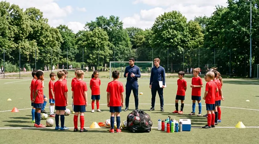 Kinder beim Feriencamp des FC Wilmersdorf auf dem Kunstrasen